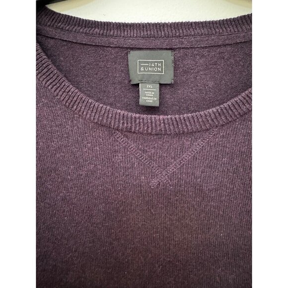 14th union purple crewneck pullover sweater Size 2XL new without tags - Picture 3 of 3